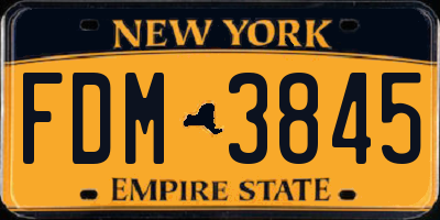 NY license plate FDM3845