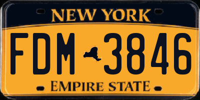 NY license plate FDM3846