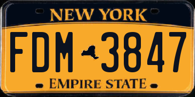 NY license plate FDM3847