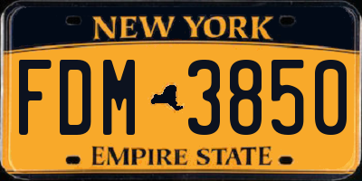 NY license plate FDM3850