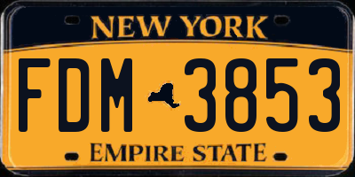 NY license plate FDM3853