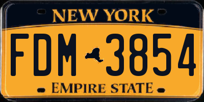 NY license plate FDM3854