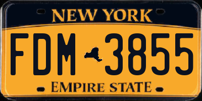NY license plate FDM3855