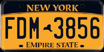 NY license plate FDM3856