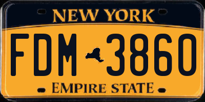 NY license plate FDM3860