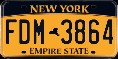 NY license plate FDM3864