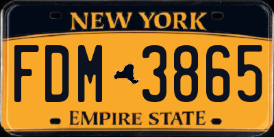 NY license plate FDM3865