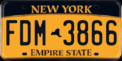 NY license plate FDM3866