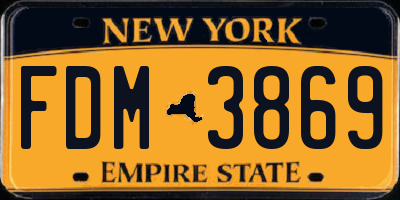 NY license plate FDM3869