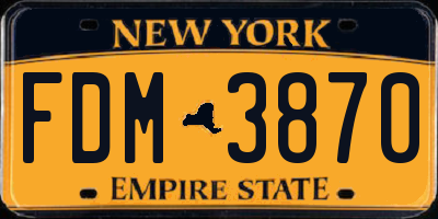 NY license plate FDM3870