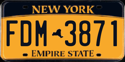 NY license plate FDM3871