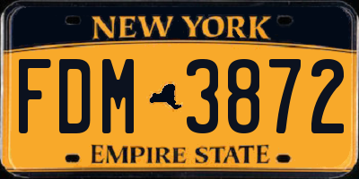 NY license plate FDM3872