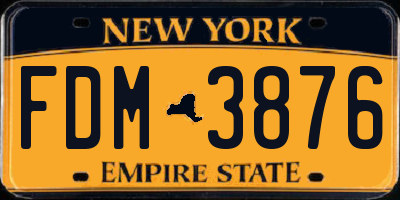 NY license plate FDM3876
