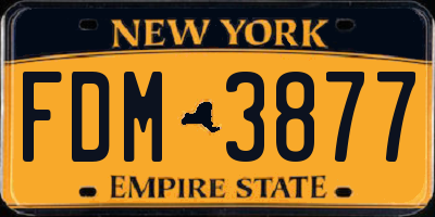 NY license plate FDM3877