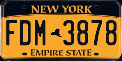 NY license plate FDM3878