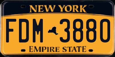 NY license plate FDM3880