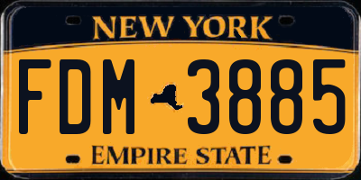 NY license plate FDM3885