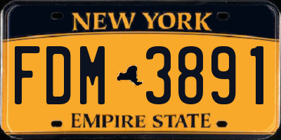 NY license plate FDM3891