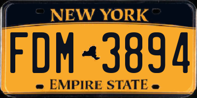 NY license plate FDM3894