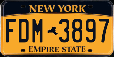 NY license plate FDM3897