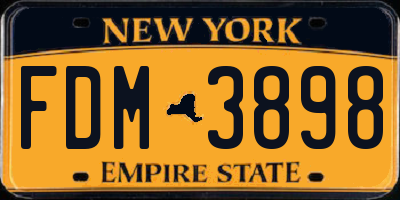 NY license plate FDM3898