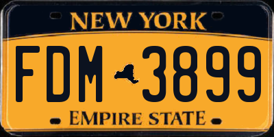 NY license plate FDM3899