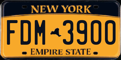 NY license plate FDM3900