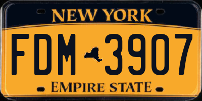 NY license plate FDM3907