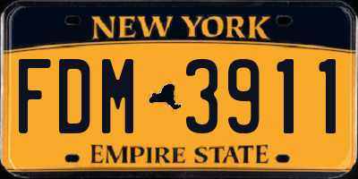 NY license plate FDM3911