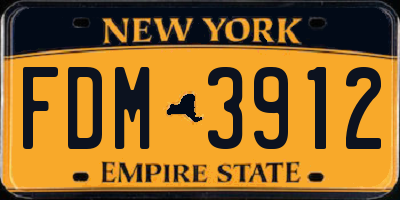 NY license plate FDM3912