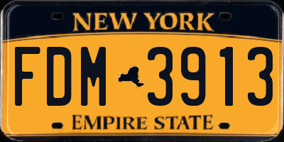 NY license plate FDM3913