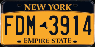 NY license plate FDM3914