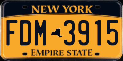 NY license plate FDM3915
