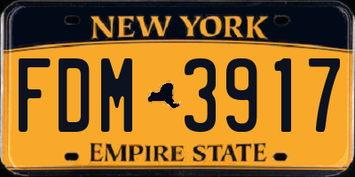 NY license plate FDM3917