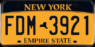 NY license plate FDM3921