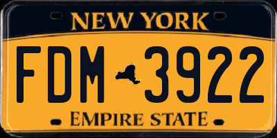 NY license plate FDM3922