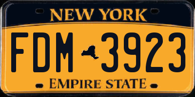 NY license plate FDM3923