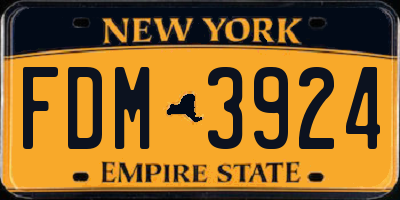 NY license plate FDM3924