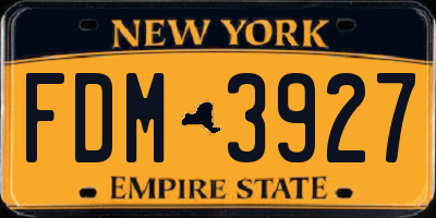 NY license plate FDM3927