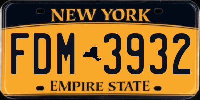 NY license plate FDM3932