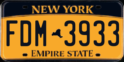 NY license plate FDM3933