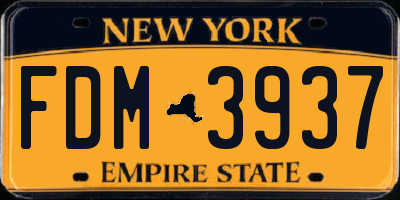 NY license plate FDM3937