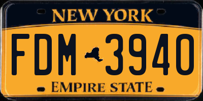 NY license plate FDM3940