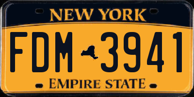 NY license plate FDM3941
