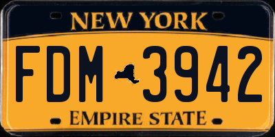 NY license plate FDM3942