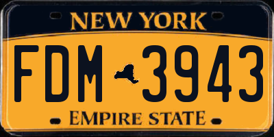 NY license plate FDM3943