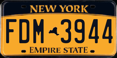 NY license plate FDM3944