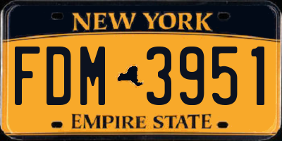 NY license plate FDM3951