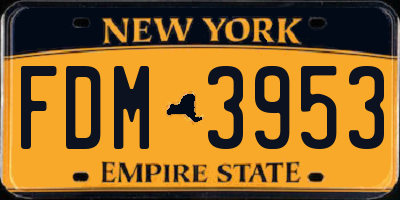 NY license plate FDM3953