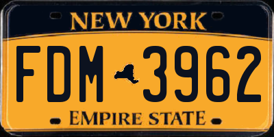 NY license plate FDM3962